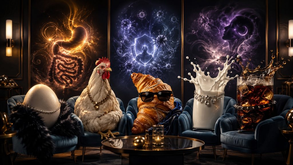 Food choices connected with digestion, immunity, sleep, and other body signals