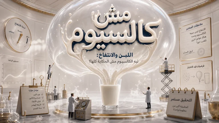 اللبن والانتفاخ: ليه الكالسيوم مش الحكاية كلها؟